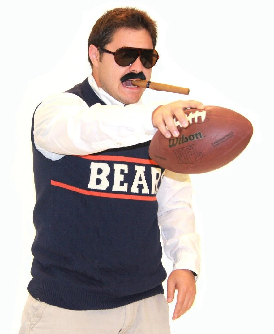 Costume Agent Sweaters & Sweatshirts SNL Da Bears Mike Ditka Chicago Bears Sweater Vest