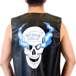 Costume Agent Accessories / Footwear WWE Stone Cold Steve Austin 3:16 Smoking Skull Leather Vest