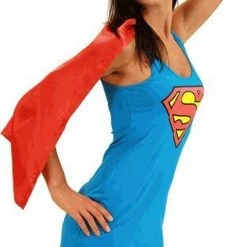 Bioworld Dresses / Leggings Superman Supergirl Tank Dress With Detachable Cape