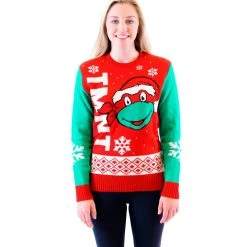 Junk Food Sweaters & Sweatshirts TMNT Big Turtle Face Ugly Christmas Sweater