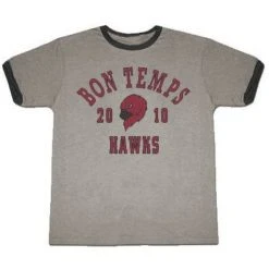 T-Shirt City Apparel True Blood Bon Temps Football Ash Gray With Ringers T-shirt Men's Shirts