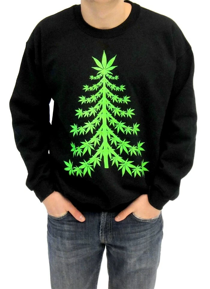 Costume Agent Ugly Christmas Marijuana Christmas Tree Sweatshirt Sweaters & Sweatshirts 1 Costume Agent Ugly Christmas Marijuana Christmas Tree Sweatshirt Sweaters & Sweatshirts