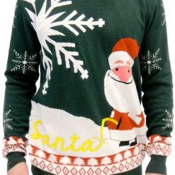 Costume Agent Ugly Christmas Sweater Happy Santa Peeing Santa In Snow