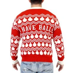 Costume Agent I Have Balls Ornament Pattern Adult Red Sweater