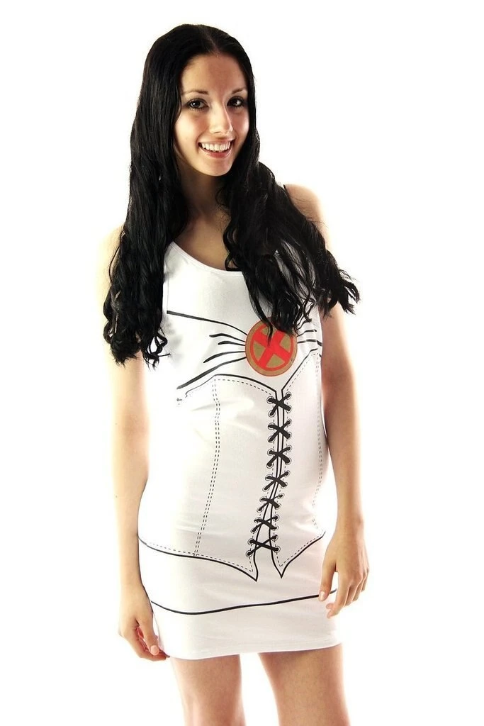 Recycled Karma Dresses / Leggings Emma Frost White Queen Tunic Tank Dress 1 Recycled Karma Dresses / Leggings Emma Frost White Queen Tunic Tank Dress