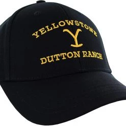 TVStoreOnline Yellowstone Dutton Ranch Brand Logo Men's Adjustable Black Hat Hats